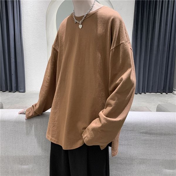 men's t-shirts autumn cotton casual t shirt fashion solid color korean t-shirt men streetwear wild loose long-sleeved tshirt mens 3rqq, White;black
men's t-shirts autumn cotton casual t shirt fashion solid color korean t-shirt men streetwear wild loose long-sleeved tshirt mens 3rqq, White;black
