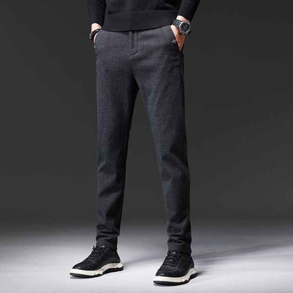 men's pants brand clothes autumn winter classic casual cotton business fashion elastic regular thick fit trousers, Black
men's pants brand clothes autumn winter classic casual cotton business fashion elastic regular thick fit trousers, Black