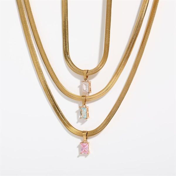 chokers metal square zircon pendant necklaces for women stainless steel gold color snake chain choker necklace birthday jewelry gift, Golden;silver
chokers metal square zircon pendant necklaces for women stainless steel gold color snake chain choker necklace birthday jewelry gift, Golden;silver