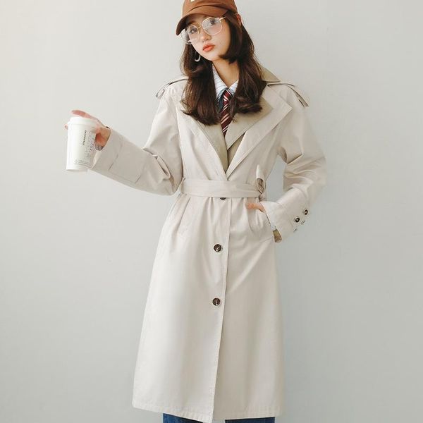women's trench coats s1057 pure color temperament european version of the british wind false two suits collar long sleeve waist does no, Tan;black
women's trench coats s1057 pure color temperament european version of the british wind false two suits collar long sleeve waist does no, Tan;black
