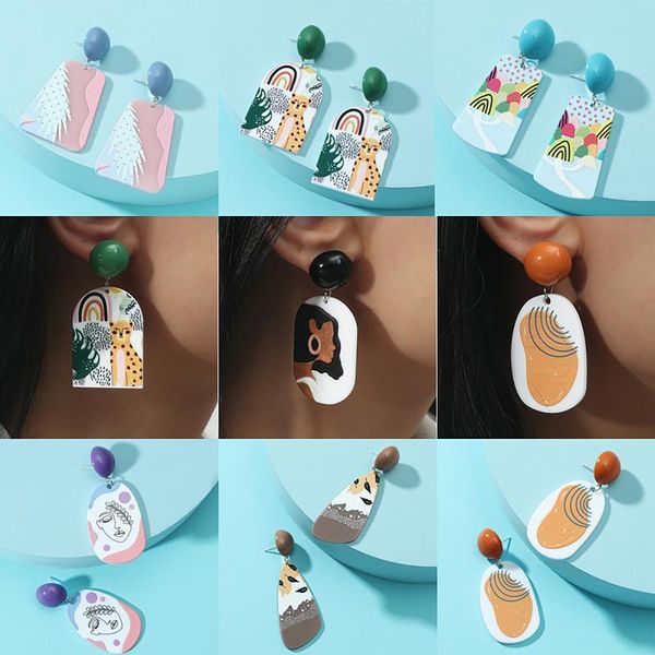 dangle & chandelier european geometric printing earrings face oval colorful resign big drop for women girls fashion jewelry, Silver
dangle & chandelier european geometric printing earrings face oval colorful resign big drop for women girls fashion jewelry, Silver