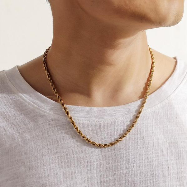 chains hip-hop men's simple stainless steel necklace gold color 50cm twist chain statement male punk jewelry 2021 trendy, Silver
chains hip-hop men's simple stainless steel necklace gold color 50cm twist chain statement male punk jewelry 2021 trendy, Silver
