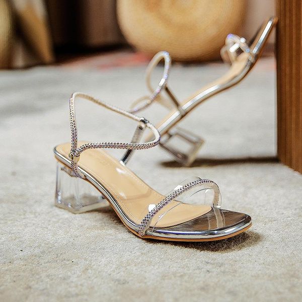 sandals 2021 summer style outer wear with square toe women's crystal heel shoes, Black
sandals 2021 summer style outer wear with square toe women's crystal heel shoes, Black