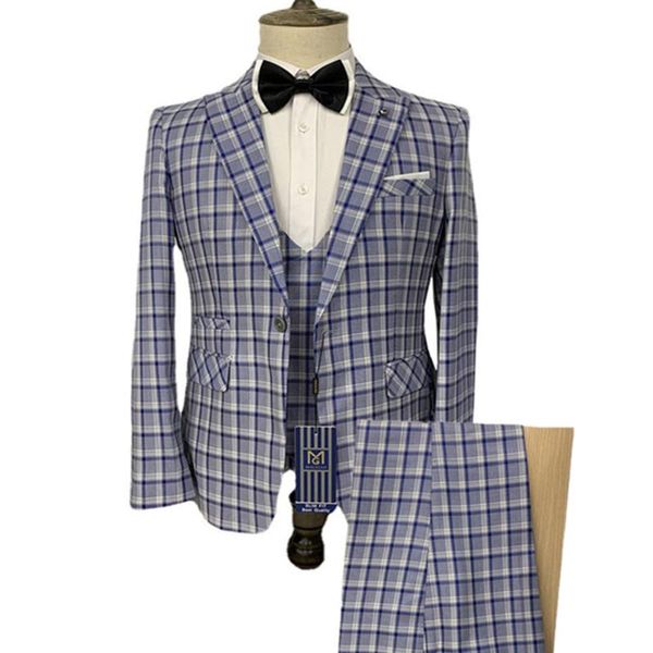 men's suits & blazers 3 pcs set jacket pants vest / 2022 fashion men casual boutique business plaid slim dress formal coat trousers, White;black
men's suits & blazers 3 pcs set jacket pants vest / 2022 fashion men casual boutique business plaid slim dress formal coat trousers, White;black