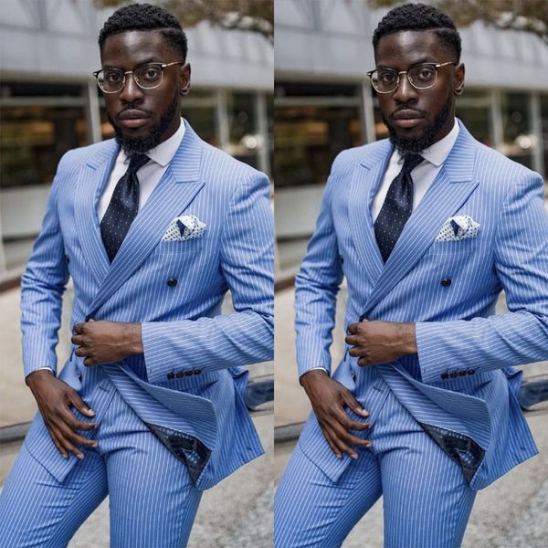 two-pieces blue stripe men business suits single breasted custom made slim fit groom party coat tailored work wear, Black;gray
two-pieces blue stripe men business suits single breasted custom made slim fit groom party coat tailored work wear, Black;gray