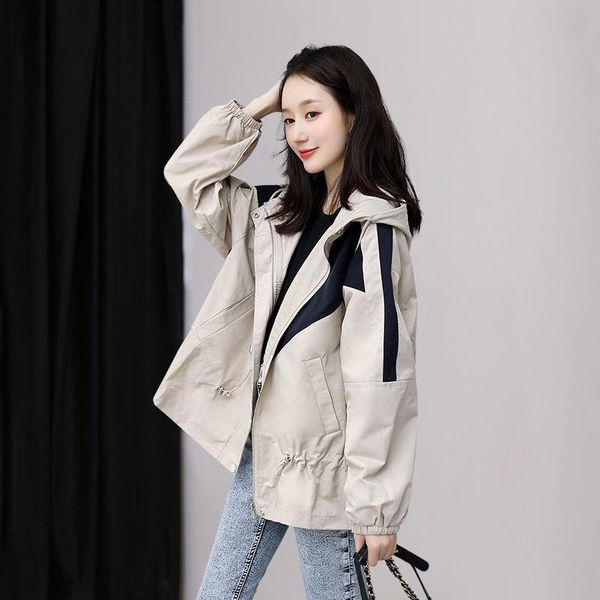 spring outwear 2021 ladies short windbreaker lace up waist coat hooded women large size stitching color trench aq039 women's coats, Tan;black
spring outwear 2021 ladies short windbreaker lace up waist coat hooded women large size stitching color trench aq039 women's coats, Tan;black