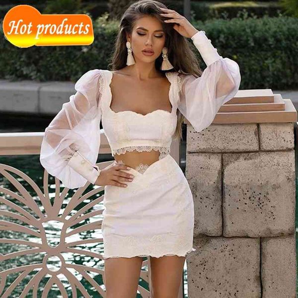 women's tracksuits you all ent of chic white lace puff sleeves two pieces celebrity party bandage ph8b, Gray
women's tracksuits you all ent of chic white lace puff sleeves two pieces celebrity party bandage ph8b, Gray