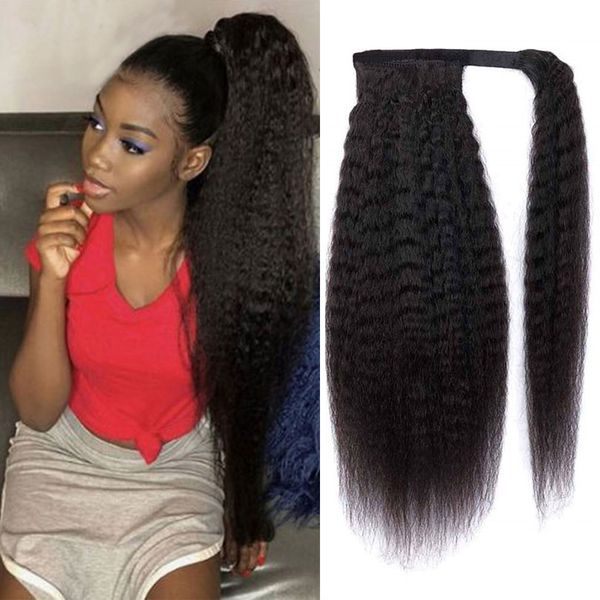 kinky straight ponytails remy peruvian human hair wrap around ponytail for women natural color, Black
kinky straight ponytails remy peruvian human hair wrap around ponytail for women natural color, Black