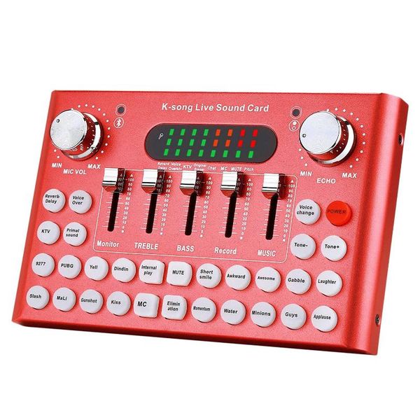 sound cards bluetooth audio mixer with effector and voice changer used for live broadcasting music recording podcasting
sound cards bluetooth audio mixer with effector and voice changer used for live broadcasting music recording podcasting