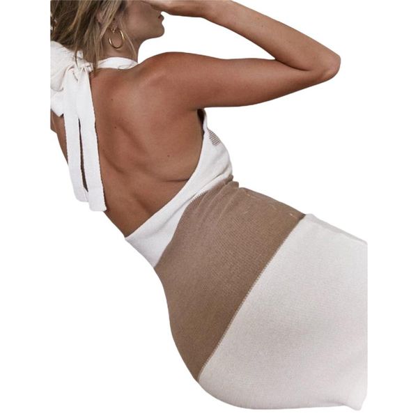 casual dresses summer color contrast patchwork dress 2021o-neck open back slim sleeveless knitted sweater women white mini, Black;gray
casual dresses summer color contrast patchwork dress 2021o-neck open back slim sleeveless knitted sweater women white mini, Black;gray