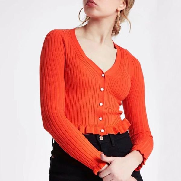 women's sweaters 2021 winter women deep v neck single breasted solid sweater with ruffle trim crop cardigan knit jumpers 3 colors, White;black
women's sweaters 2021 winter women deep v neck single breasted solid sweater with ruffle trim crop cardigan knit jumpers 3 colors, White;black