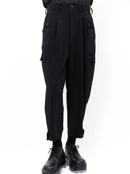 men's pants large size multi-pocket yamamoto style casual flat side pocket button design solution dark harlem, Black
men's pants large size multi-pocket yamamoto style casual flat side pocket button design solution dark harlem, Black