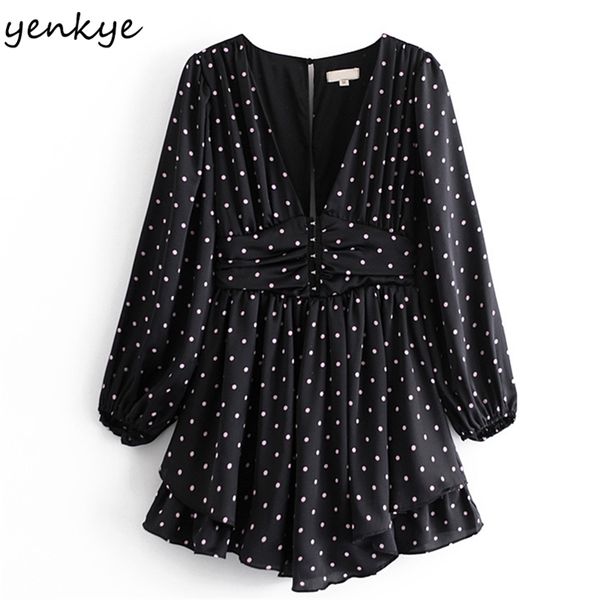 spring women vintage polka dot mini dress fashion lady v neck lantern sleeve a-line hem ruffle 210514, Black;gray
spring women vintage polka dot mini dress fashion lady v neck lantern sleeve a-line hem ruffle 210514, Black;gray