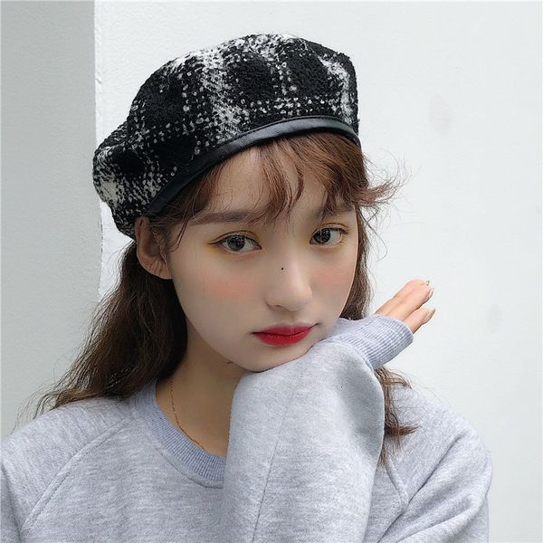 beret female autumn winter british painter's octagonal lattice art newspaper children's hat, Blue;gray
beret female autumn winter british painter's octagonal lattice art newspaper children's hat, Blue;gray