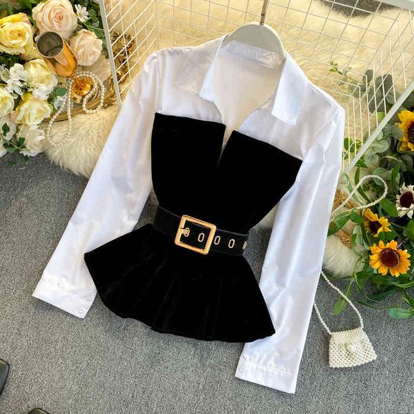 women's two piece pants 2021 autumn winter long sleeve velvet with belt elastic shorts set women mh334 3vvc, White
women's two piece pants 2021 autumn winter long sleeve velvet with belt elastic shorts set women mh334 3vvc, White