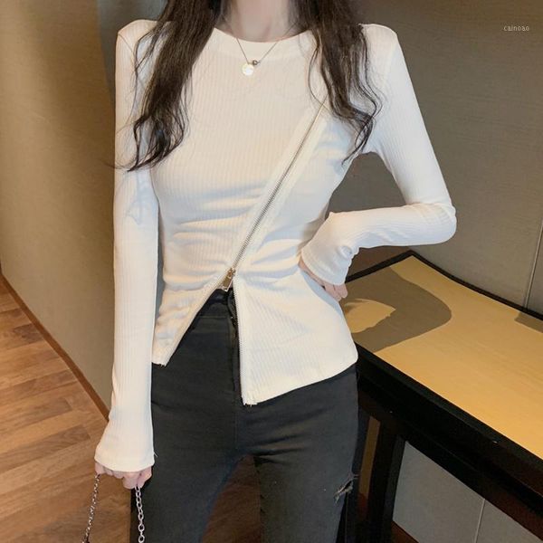women's sweaters temperament long sleeve t-shirt autumn retro versatile slim bottoming sweater fashion, White;black
women's sweaters temperament long sleeve t-shirt autumn retro versatile slim bottoming sweater fashion, White;black