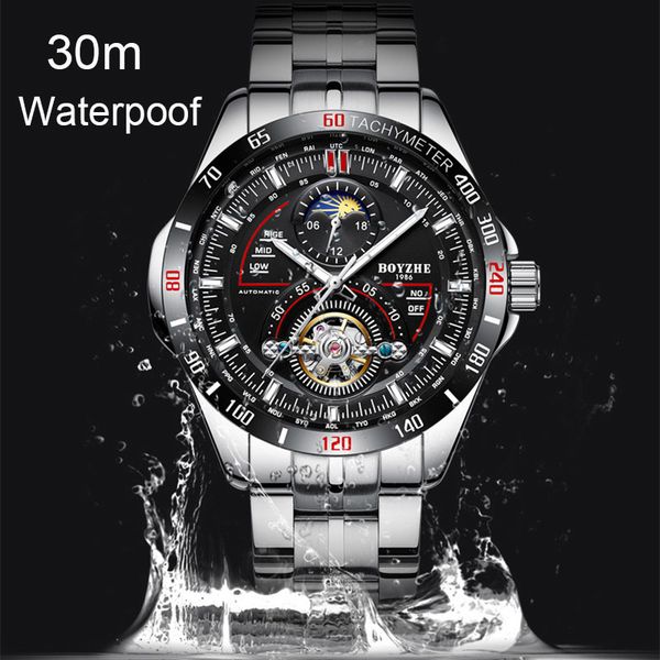 boyzhe cool gentlemen clock moon phase automatic mechanical stainless tape sports waterproof men's relogio masculino, Slivery;brown
boyzhe cool gentlemen clock moon phase automatic mechanical stainless tape sports waterproof men's relogio masculino, Slivery;brown