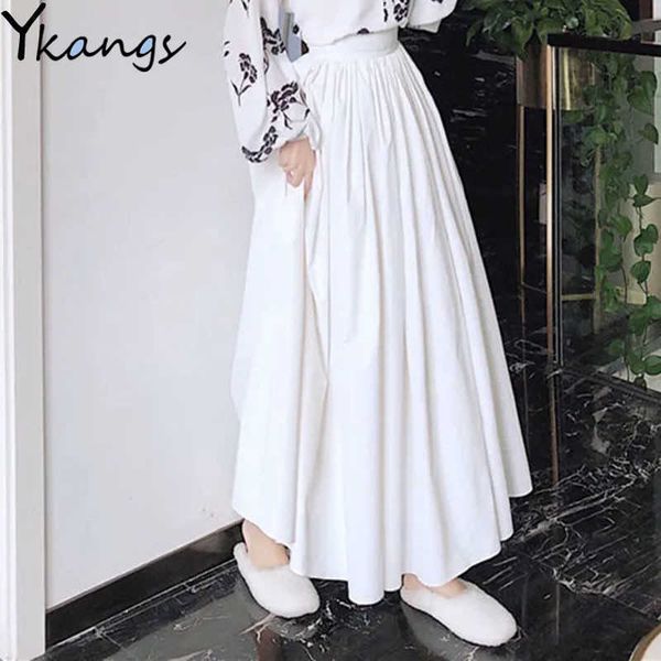 elegant white big swing maxi pleated skirt spring elastic high waist loose long skirt women korean style vintage chiffon skirt 210619, Black
elegant white big swing maxi pleated skirt spring elastic high waist loose long skirt women korean style vintage chiffon skirt 210619, Black