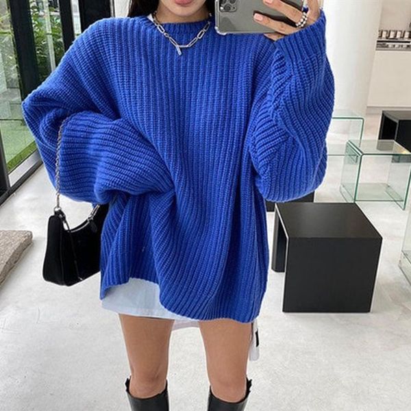 women's sweaters korean oversized casual sweater pullover autumn winter blue long-sleeved women knitted clothes vintage high street fem, White;black
women's sweaters korean oversized casual sweater pullover autumn winter blue long-sleeved women knitted clothes vintage high street fem, White;black