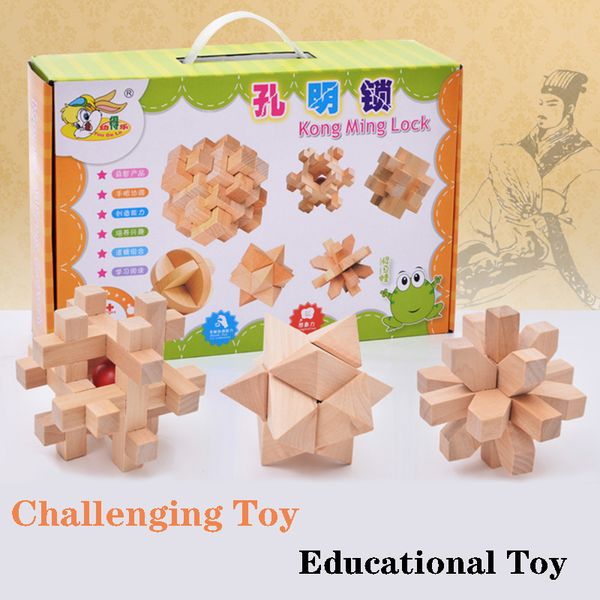 6pcs/pack iq brain teaser kong ming lock lu ban lock 3d wooden interlocking puzzles game toy parent-child interaction toy gift
6pcs/pack iq brain teaser kong ming lock lu ban lock 3d wooden interlocking puzzles game toy parent-child interaction toy gift