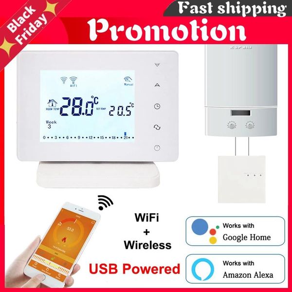 smart home control wireless wifi thermostat for gas boiler temperature controller usb powered works with google alexa
smart home control wireless wifi thermostat for gas boiler temperature controller usb powered works with google alexa