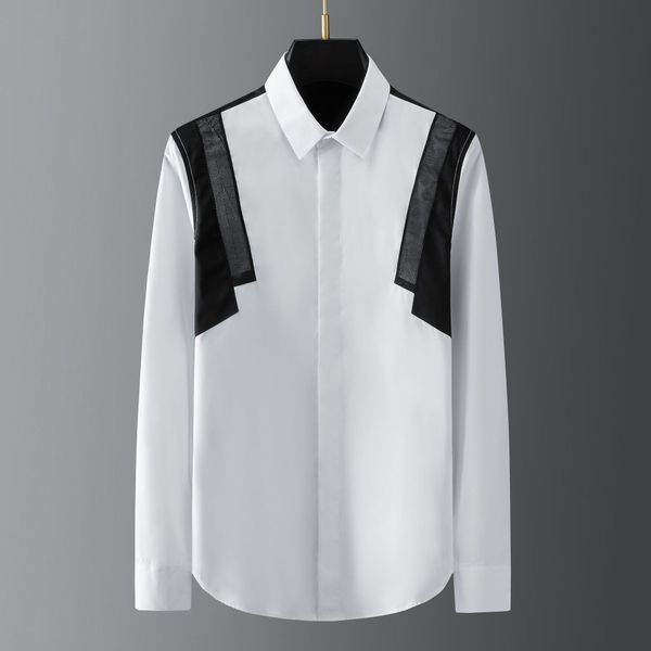 business shirt deluxe and fashionable multi position black and white fiber mesh splicing men's fashion brand, White;black
business shirt deluxe and fashionable multi position black and white fiber mesh splicing men's fashion brand, White;black