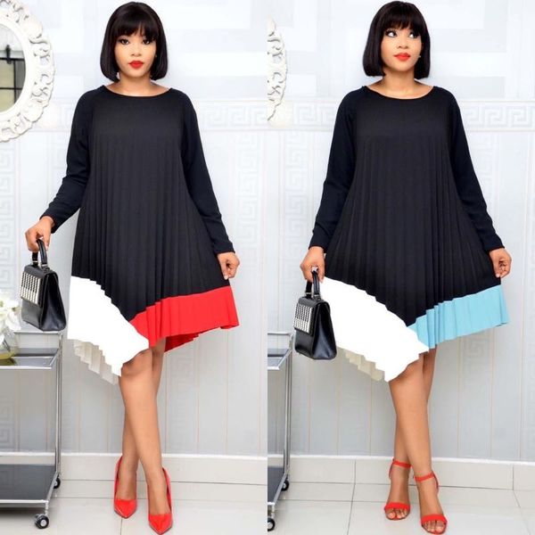 casual dresses donsignet fashion women's dress round neck pullover stitching color pleated irregular loose long-sleeved, Black;gray
casual dresses donsignet fashion women's dress round neck pullover stitching color pleated irregular loose long-sleeved, Black;gray