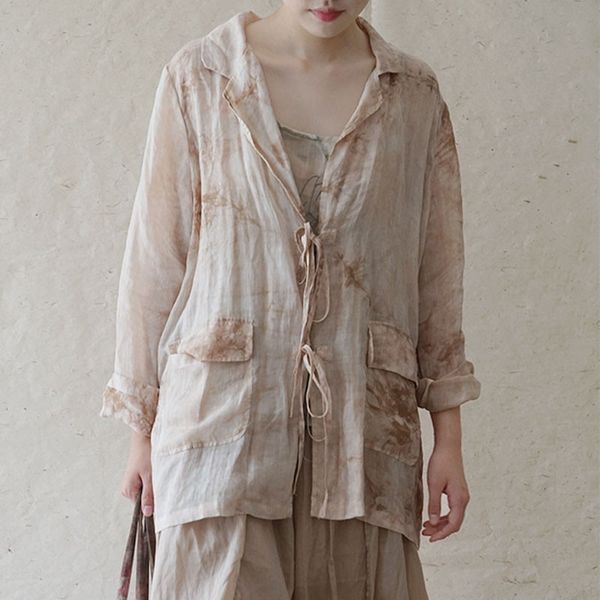 johnature loose comfortable retro tie dye turn-down collar cotton linen lace up coat autumn women leisure cardigan coat 210521, White
johnature loose comfortable retro tie dye turn-down collar cotton linen lace up coat autumn women leisure cardigan coat 210521, White