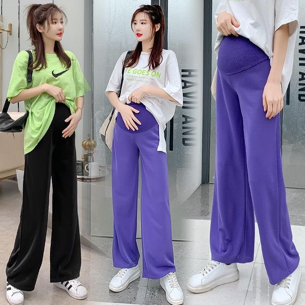 maternity bottoms pants with nine points ice silk wide-legged bright loose thin summer wear a big yards outside the st, White
maternity bottoms pants with nine points ice silk wide-legged bright loose thin summer wear a big yards outside the st, White