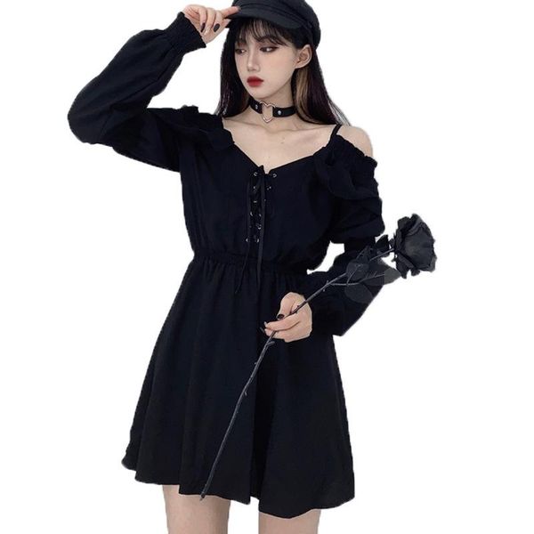 casual dresses women dress dark sundresses adjustable waist slim hepburn style long sleeve black backless vestido feminino, Black;gray
casual dresses women dress dark sundresses adjustable waist slim hepburn style long sleeve black backless vestido feminino, Black;gray