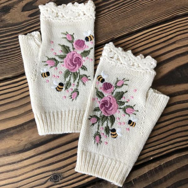 five fingers gloves fingerless fashion melissa embroidery ladies winter warm factory processing custom cute retro mitten, Blue;gray
five fingers gloves fingerless fashion melissa embroidery ladies winter warm factory processing custom cute retro mitten, Blue;gray