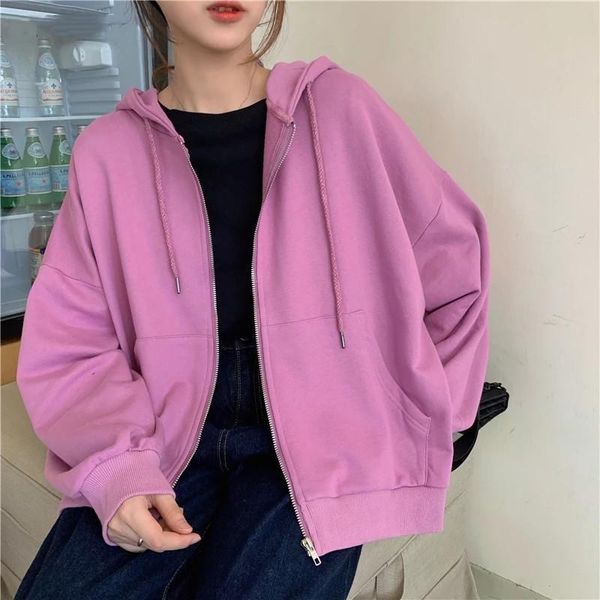 women's jackets basic solid students korean style loose hooded outwear chic leisure womens zipper coats female classic sweet girls zt9z, Black;brown
women's jackets basic solid students korean style loose hooded outwear chic leisure womens zipper coats female classic sweet girls zt9z, Black;brown