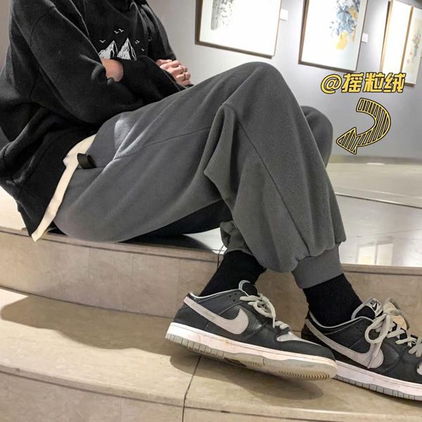 men's pants lamb velvet autumn and winter casual korean style loose feet plus thick warm trousers, Black
men's pants lamb velvet autumn and winter casual korean style loose feet plus thick warm trousers, Black