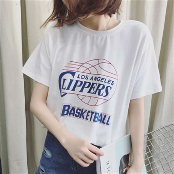 women's t-shirt white short sleeve summer and spring korean loose student letter print l9df
women's t-shirt white short sleeve summer and spring korean loose student letter print l9df