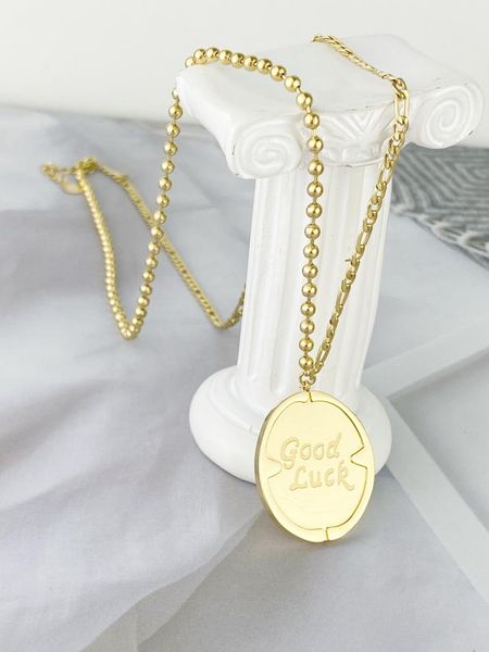 chains european and american hip hopple color necklace couple models good luck gold coin oval titanium steel sweater chain lif, Silver
chains european and american hip hopple color necklace couple models good luck gold coin oval titanium steel sweater chain lif, Silver
