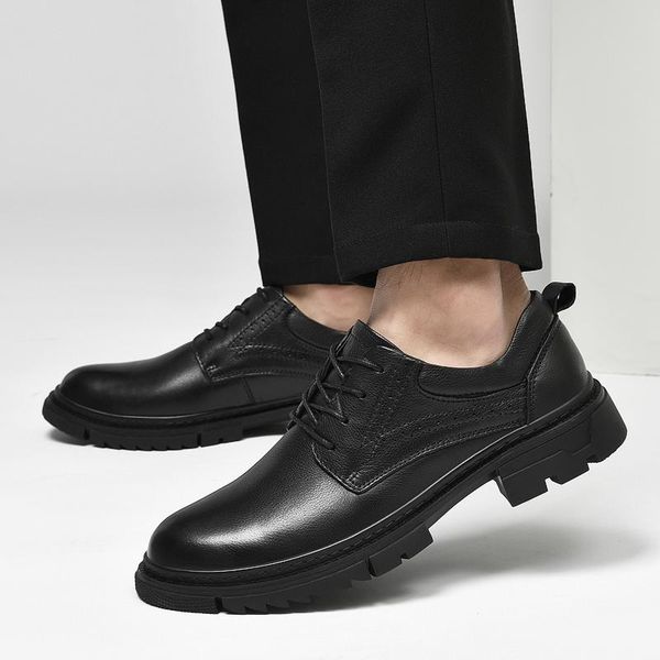 brogue formal shoes men lace up genuine cow leather dress men's retro round toe oxford male footwear, Black
brogue formal shoes men lace up genuine cow leather dress men's retro round toe oxford male footwear, Black