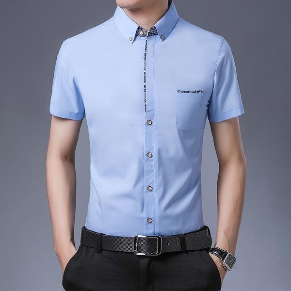 men's dress shirts summer short sleeve men cotton casual shirt mens slim fit camiseta masculina c742, White;black
men's dress shirts summer short sleeve men cotton casual shirt mens slim fit camiseta masculina c742, White;black