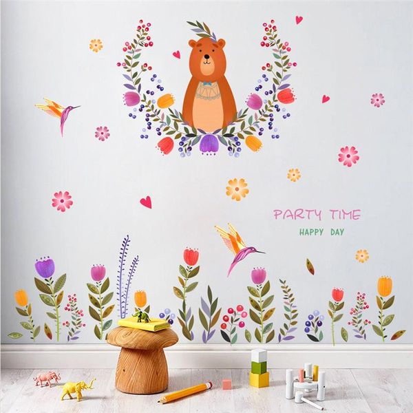 wall stickers lovely bear with flower vine for kids room decoration cartoon animals mural art children's home decals pvc posters
wall stickers lovely bear with flower vine for kids room decoration cartoon animals mural art children's home decals pvc posters