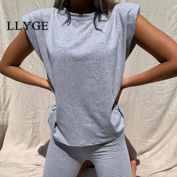 women's tracksuits summer shoulder pads tracksuit sets sleeveless solid t-shirt and pants 2 piece suits female ladies home clothes 7hzx, Gray
women's tracksuits summer shoulder pads tracksuit sets sleeveless solid t-shirt and pants 2 piece suits female ladies home clothes 7hzx, Gray