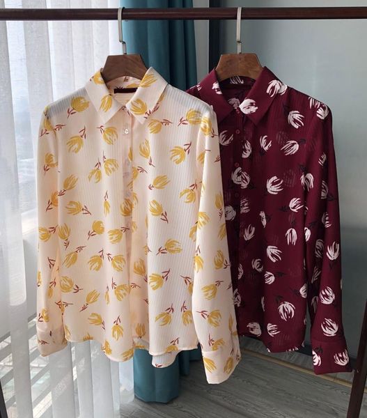 women's blouses & shirts womens shirt tulip floral print beauty stripes long-sleeved lady early auntumn with buttons, White
women's blouses & shirts womens shirt tulip floral print beauty stripes long-sleeved lady early auntumn with buttons, White