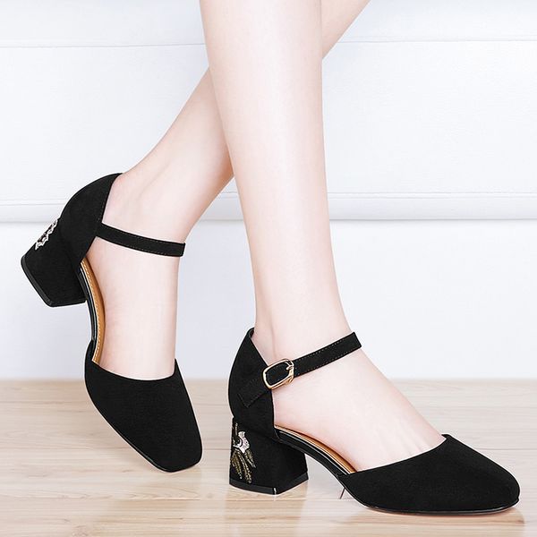 centenary square head shallow sandals mouth low one-button buckle casual shoes waterproof platform, Black
centenary square head shallow sandals mouth low one-button buckle casual shoes waterproof platform, Black
