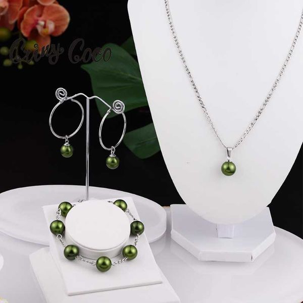 earrings & necklace cring coco stainless steel jewelry sets green pearl bracelet pendant necklaces hoop earring set hawaiian for women 2021, Silver
earrings & necklace cring coco stainless steel jewelry sets green pearl bracelet pendant necklaces hoop earring set hawaiian for women 2021, Silver
