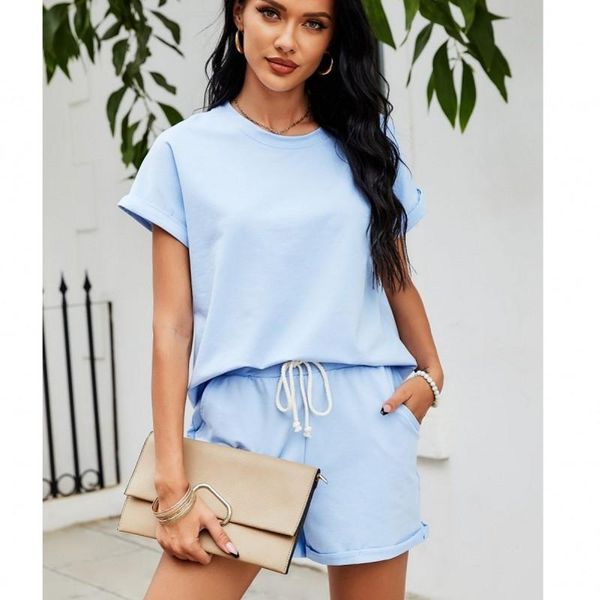 women's tracksuits summer women set 2 piece tracksuit home wear casual fashion short sleeve solid color shorts outfits bicyle suit jogg, Gray
women's tracksuits summer women set 2 piece tracksuit home wear casual fashion short sleeve solid color shorts outfits bicyle suit jogg, Gray