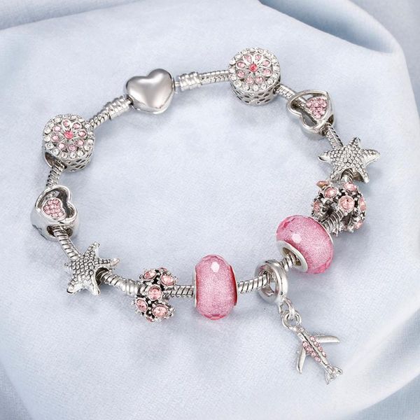 charm bracelets pink cute charms bracelet for women fashion heart-shaped beads fit original brand bangles romantic jewelry female gifts, Golden;silver
charm bracelets pink cute charms bracelet for women fashion heart-shaped beads fit original brand bangles romantic jewelry female gifts, Golden;silver