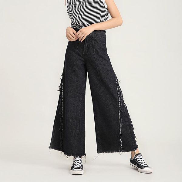 women's jeans kalenmos wide leg pants women mid waist loose ankle length points trousers ladies fashion tassel 2021 autumn winter, Blue
women's jeans kalenmos wide leg pants women mid waist loose ankle length points trousers ladies fashion tassel 2021 autumn winter, Blue