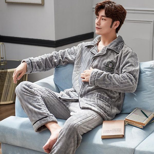men's sleepwear winter 2pcs pajamas suit nightwear men coral fleece sleep set intimate lingerie novelty casual flannel home clothing, Black;brown
men's sleepwear winter 2pcs pajamas suit nightwear men coral fleece sleep set intimate lingerie novelty casual flannel home clothing, Black;brown