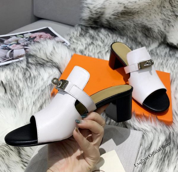 slippers real leather mid heels 5cm band women slides square toe 2021 shoes ladies summer men sandals fish mouth size 35-44, Black
slippers real leather mid heels 5cm band women slides square toe 2021 shoes ladies summer men sandals fish mouth size 35-44, Black