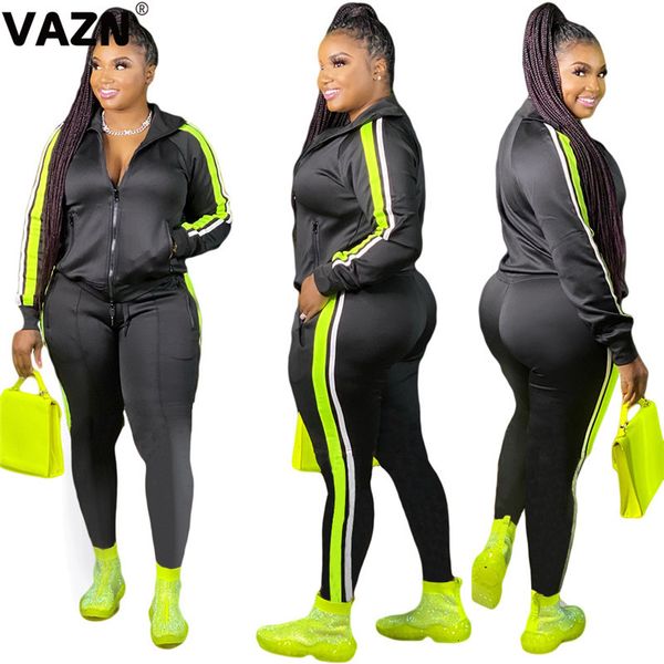 women's tracksuits vazn arrival early autumn lady black 2-piece long set full sleeve zipper coats pants skinny sport s 19jo, Gray
women's tracksuits vazn arrival early autumn lady black 2-piece long set full sleeve zipper coats pants skinny sport s 19jo, Gray