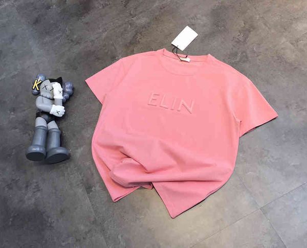 2022 factory wholesale new summer women's pink t-shirt concave convex steel lettered casual round neck loose short sleeve a1, White
2022 factory wholesale new summer women's pink t-shirt concave convex steel lettered casual round neck loose short sleeve a1, White