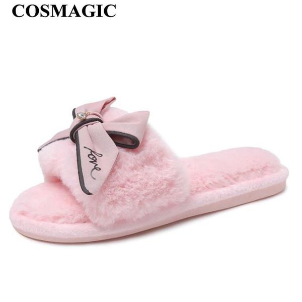 slippers cosmagic 2021 women winter faux fur bow-knot indoor slipper lightweight soft sole house bedroom floor el sweet, Black
slippers cosmagic 2021 women winter faux fur bow-knot indoor slipper lightweight soft sole house bedroom floor el sweet, Black